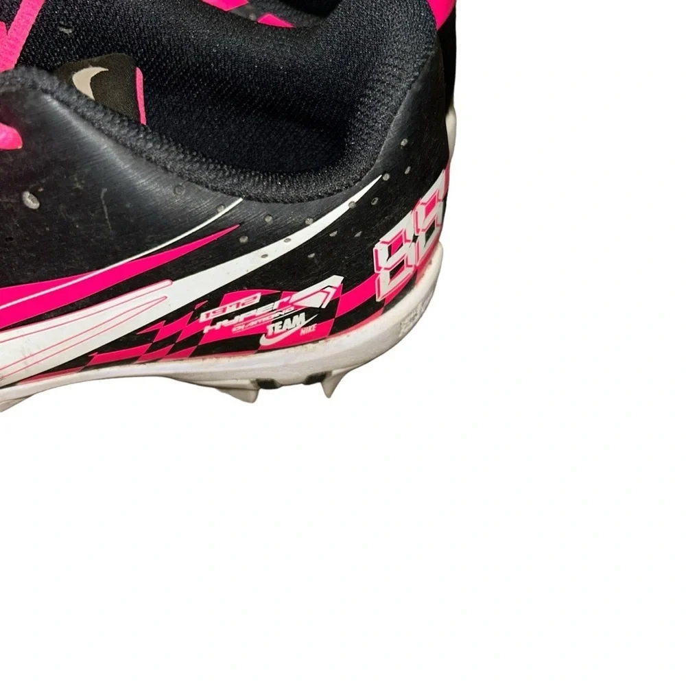 NIKE GIRLS HYPERDIAMOND KEYSTONE pink black softball cleats size 5.5y youth